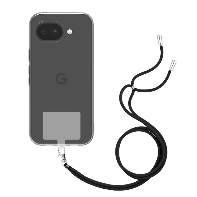 Lanyard Case - Google Pixel 10a - Soft TPU Protective Cover with Necklace - Clear