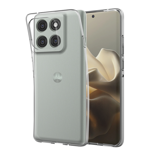 Lanyard Case - Motorola Edge 60 Pro - Soft TPU Protective Cover with Necklace - Clear