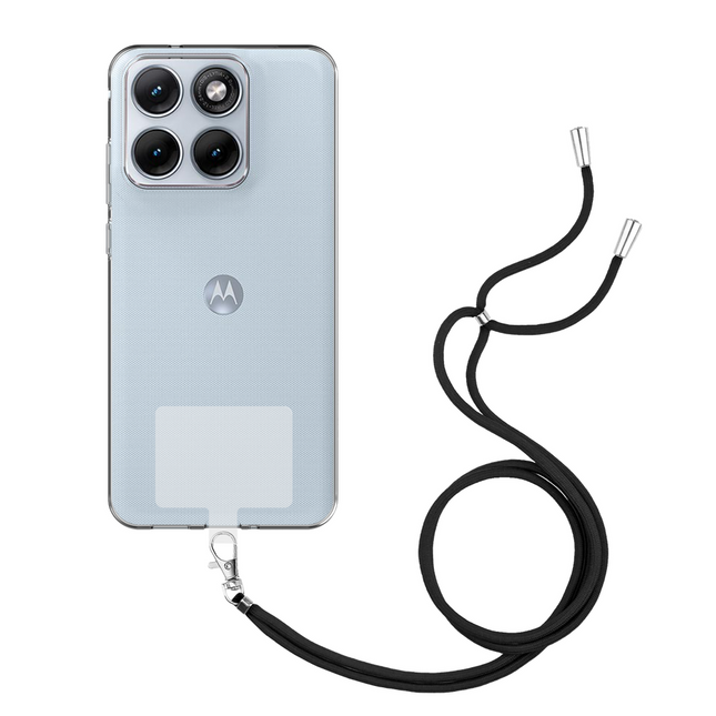 Lanyard Case - Motorola Edge 70 Fusion - Soft TPU Protective Cover with Necklace - Clear