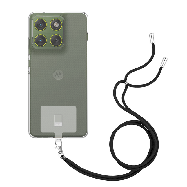 Lanyard Case - Motorola Edge 70 - Soft TPU Protective Cover with Necklace - Clear