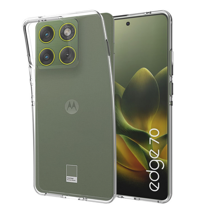 Lanyard Case - Motorola Edge 70 - Soft TPU Protective Cover with Necklace - Clear
