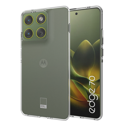 Lanyard Case - Motorola Edge 70 - Soft TPU Protective Cover with Necklace - Clear