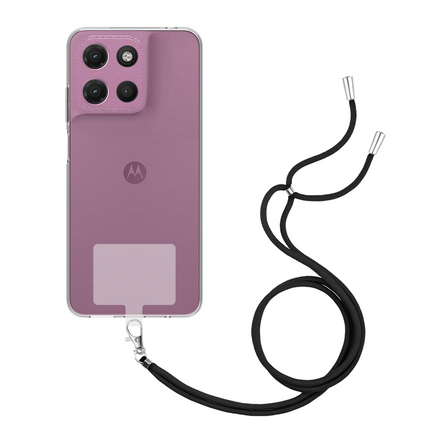 Lanyard Case - Motorola Moto G17 / G17 Power - Soft TPU Protective Cover with Necklace - Clear