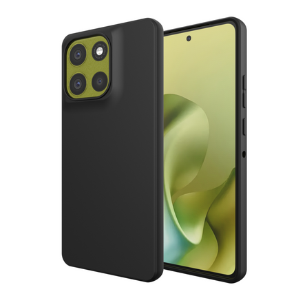 Lanyard Case - Motorola Moto G86 - Soft TPU Protective Cover with Necklace - Black