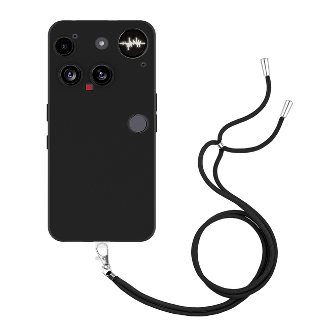 Lanyard Case - Nothing Phone (3) - Soft TPU Protective Cover with Necklace - Black