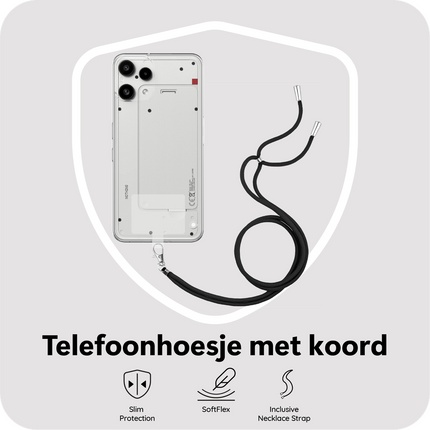 Lanyard Case - Nothing Phone (3a) Lite - Soft TPU Protective Cover with Necklace - Clear