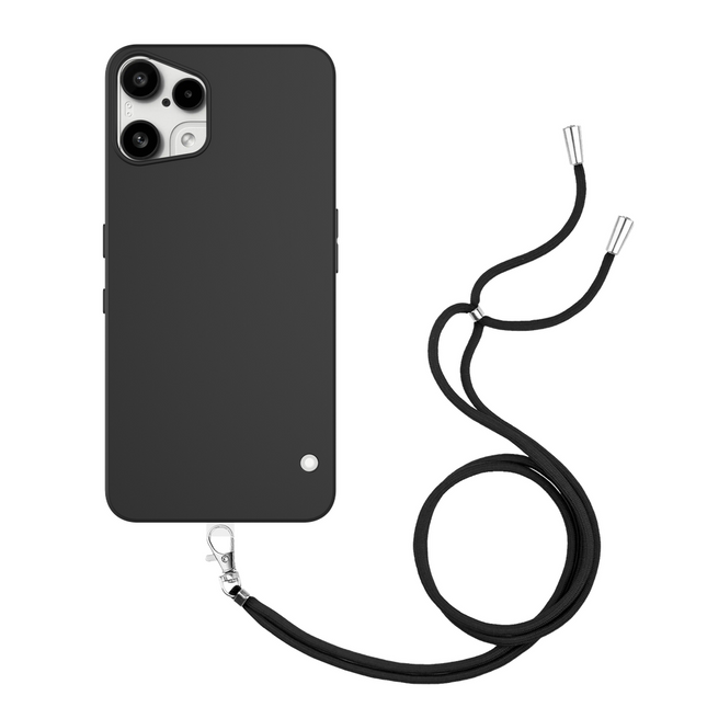 Lanyard Case - Nothing Phone (3a) Lite - Soft TPU Protective Cover with Necklace - Black