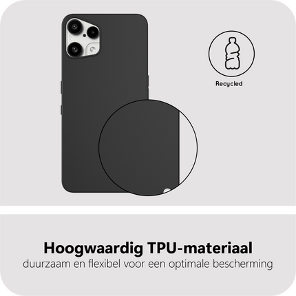 Lanyard Case - Nothing Phone (3a) Lite - Soft TPU Protective Cover with Necklace - Black