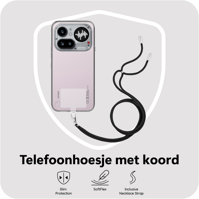 Lanyard Case - Nothing Phone (4a) Pro - Soft TPU Protective Cover with Necklace - Clear