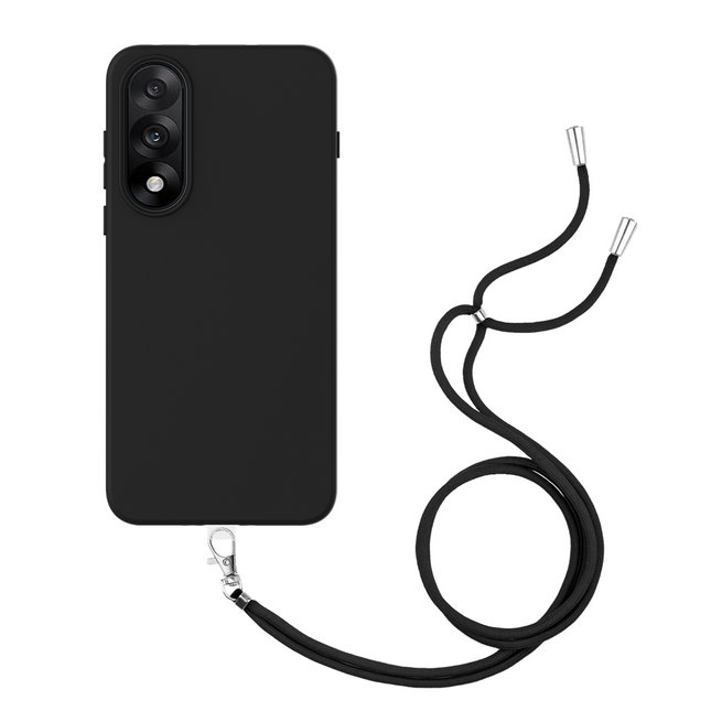 Lanyard Case - OnePlus Nord 5 - Soft TPU Protective Cover with Necklace - Black