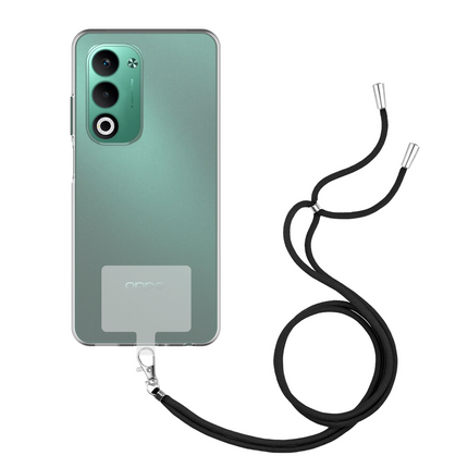 Lanyard Case - Oppo A5 (5G) - Soft TPU Protective Cover with Necklace - Clear