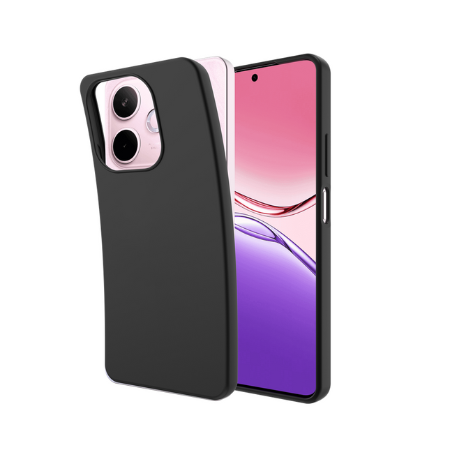 Lanyard Case - Oppo A5 Pro (5G) - Soft TPU Protective Cover with Necklace - Black