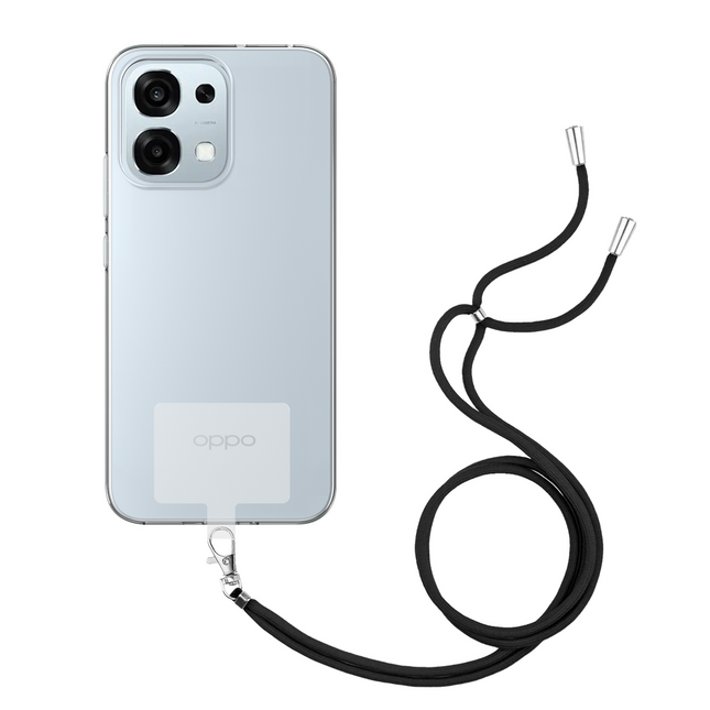 Lanyard Case - Oppo A6 Pro - Soft TPU Protective Cover with Necklace - Clear