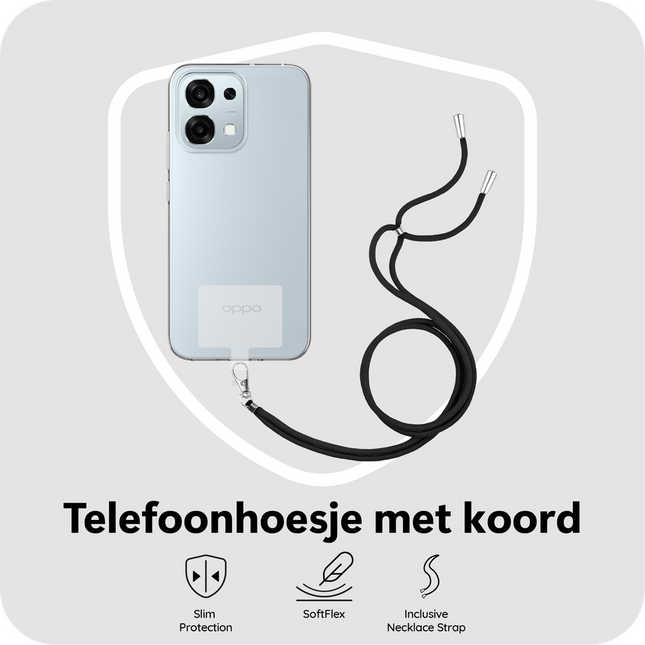 Lanyard Case - Oppo A6 Pro - Soft TPU Protective Cover with Necklace - Clear