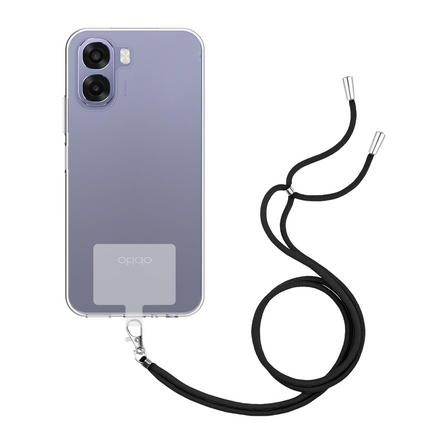 Lanyard Case - Oppo A6x (4G/5G) - Soft TPU Protective Cover with Necklace - Clear