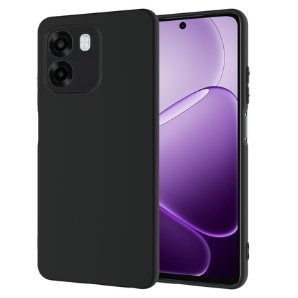 Lanyard Case - Oppo A6x (4G/5G) - Soft TPU Protective Cover with Necklace - Black