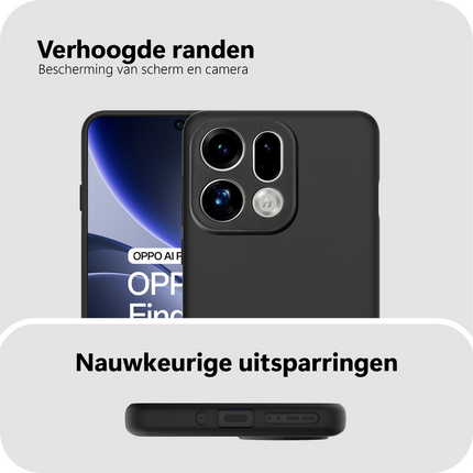Lanyard Case - Oppo Find X9 - Soft TPU Protective Cover with Necklace - Black