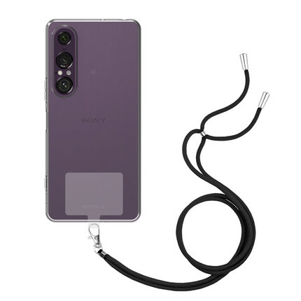 Lanyard Case - Sony Xperia 1 VII - Soft TPU Protective Cover with Necklace - Clear