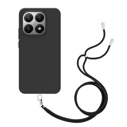 Lanyard Case - Xiaomi 15T - Soft TPU Protective Cover with Necklace - Black