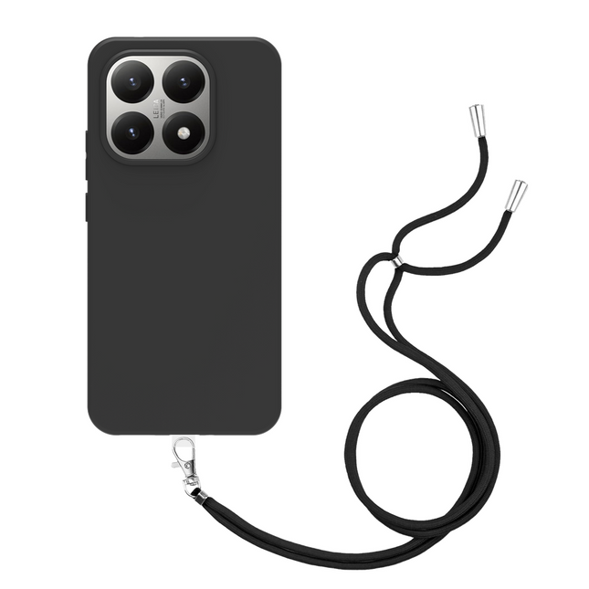 Lanyard Case - Xiaomi 15T - Soft TPU Protective Cover with Necklace - Black