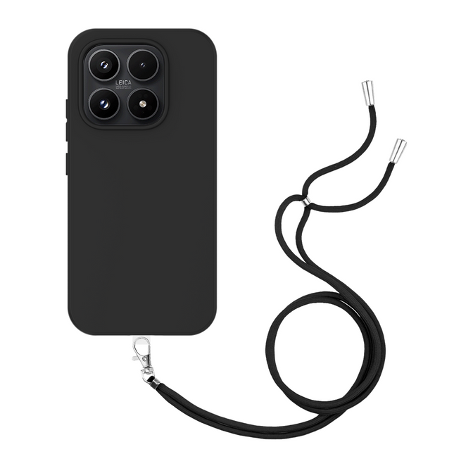 Lanyard Case - Xiaomi 17 - Soft TPU Protective Cover with Necklace - Black