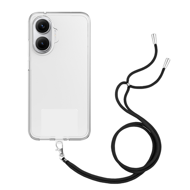 Lanyard Case - Xiaomi Poco F7 - Soft TPU Protective Cover with Necklace - Clear