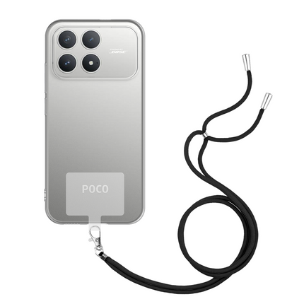 Lanyard Case - Xiaomi Poco F8 Pro - Soft TPU Protective Cover with Necklace - Clear