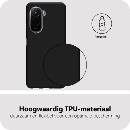 Lanyard Case - Xiaomi Poco M7 4G - Soft TPU Protective Cover with Necklace - Black