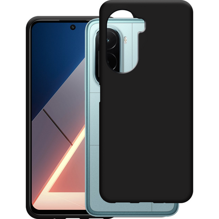 Lanyard Case - Xiaomi Poco M7 4G - Soft TPU Protective Cover with Necklace - Black