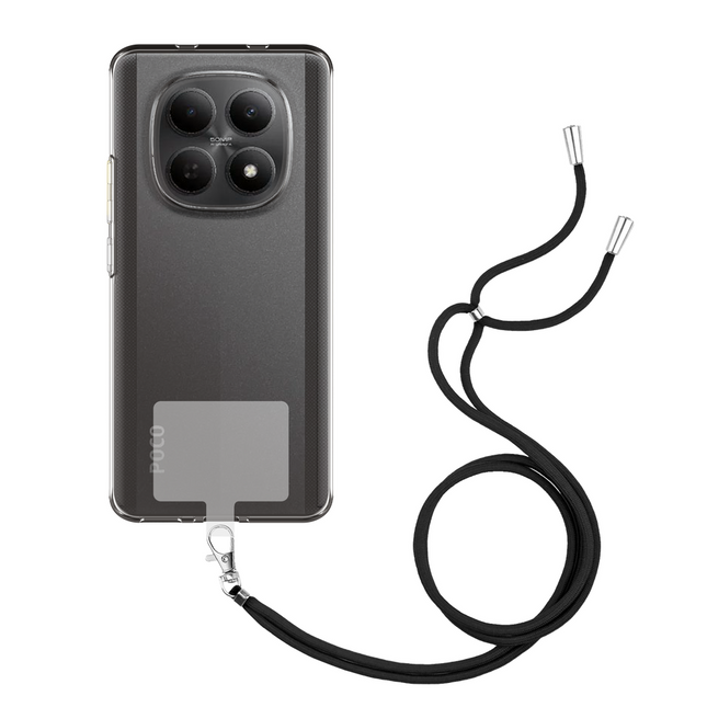 Lanyard Case - Xiaomi Poco M8 (5G) - Soft TPU Protective Cover with Necklace - Clear