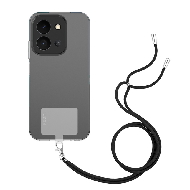 Lanyard Case - Xiaomi Redmi 15C - Soft TPU Protective Cover with Necklace - Clear