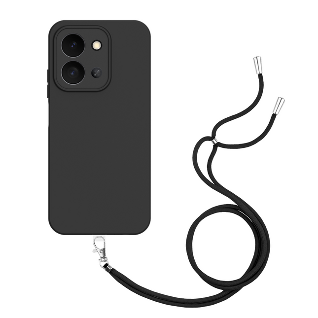 Lanyard Case - Xiaomi Redmi 15C - Soft TPU Protective Cover with Necklace - Black