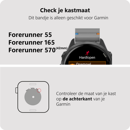 ActiveFlex Strap - Garmin Forerunner 55 / 165 / 570 (42mm) - Grey