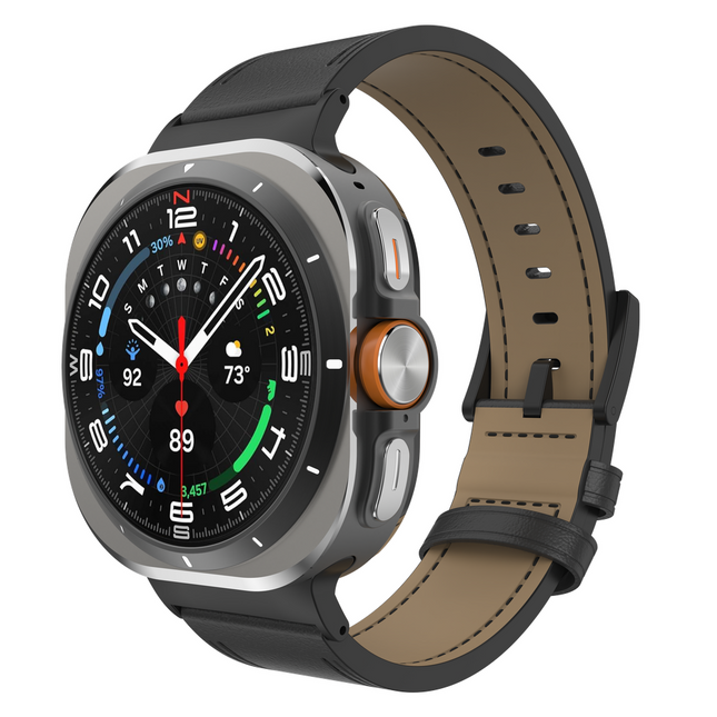 Timeless Leather Strap - Galaxy Watch Ultra2 / Ultra (2024 / 2025) - Black