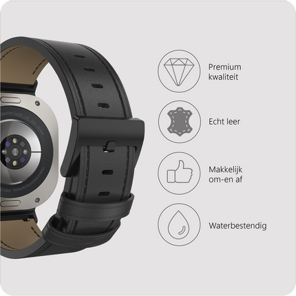 Timeless Leather Strap - Galaxy Watch Ultra2 / Ultra (2024 / 2025) - Black