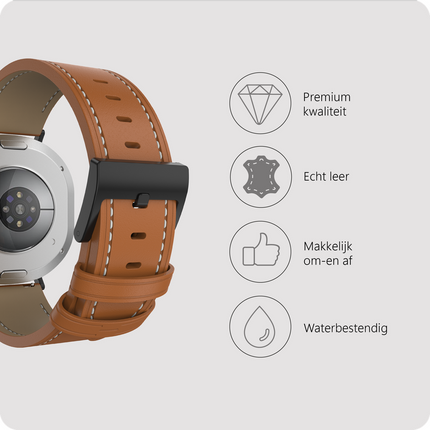 Timeless Leather Strap - Galaxy Watch9 / Watch8 / Watch8 Classic - Brown