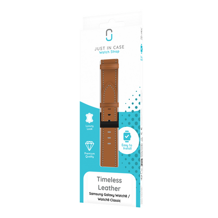 Timeless Leather Strap - Galaxy Watch9 / Watch8 / Watch8 Classic - Brown