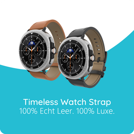 Timeless Leather Strap - Galaxy Watch9 / Watch8 / Watch8 Classic - Black
