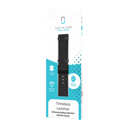 Timeless Leather Strap - Galaxy Watch9 / Watch8 / Watch8 Classic - Black