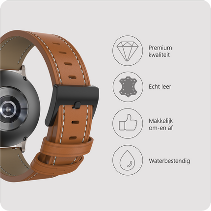 Timeless Leather Strap - Galaxy Watch 20mm - Brown