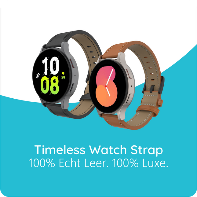 Timeless Leather Strap - Galaxy Watch 20mm - Black