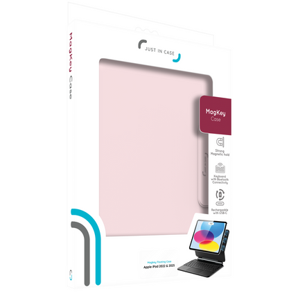 iPad 2025 (11th Gen) / iPad 2022 (10th Gen) - MagAir Floating Magic Keyboard Cover - Magnetic Attachment - Qwerty - Pink