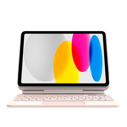 iPad 2025 (11th Gen) / iPad 2022 (10th Gen) - MagAir Floating Magic Keyboard Cover - Magnetic Attachment - Qwerty - Pink