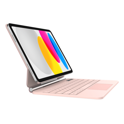iPad 2025 (11th Gen) / iPad 2022 (10th Gen) - MagAir Floating Magic Keyboard Cover - Magnetic Attachment - Qwerty - Pink