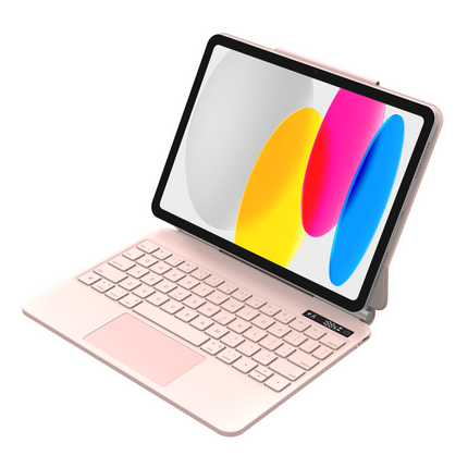 iPad 2025 (11th Gen) / iPad 2022 (10th Gen) - MagAir Floating Magic Keyboard Cover - Magnetic Attachment - Qwerty - Pink