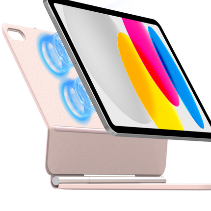 iPad 2025 (11th Gen) / iPad 2022 (10th Gen) - MagAir Floating Magic Keyboard Cover - Magnetic Attachment - Qwerty - Pink
