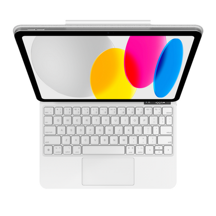 iPad 2025 (11th Gen) / iPad 2022 (10th Gen) - MagAir Floating Magic Keyboard Cover - Magnetic Attachment - Qwerty - White
