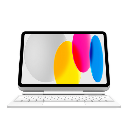 iPad 2025 (11th Gen) / iPad 2022 (10th Gen) - MagAir Floating Magic Keyboard Cover - Magnetic Attachment - Qwerty - White