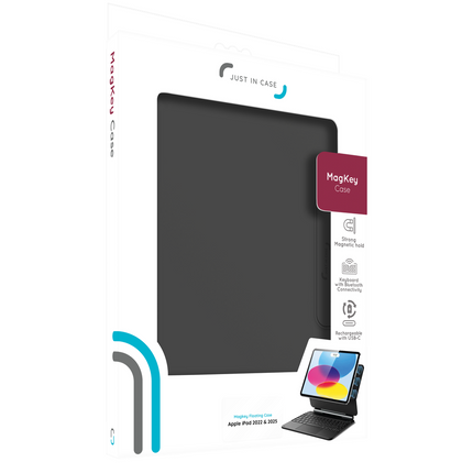 iPad 2025 (11th Gen) / iPad 2022 (10th Gen) - MagAir Floating Magic Keyboard Cover - Magnetic Attachment - Qwerty - Black