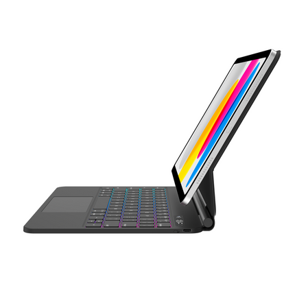 iPad 2025 (11th Gen) / iPad 2022 (10th Gen) - MagAir Floating Magic Keyboard Cover - Magnetic Attachment - Qwerty - Black